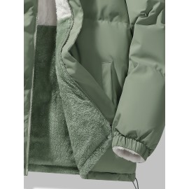 Reversible Chic Plus Size Women's Jacket - Casual Long Sleeve, Zip-Up Outerwear with Pockets for Fall & Winter