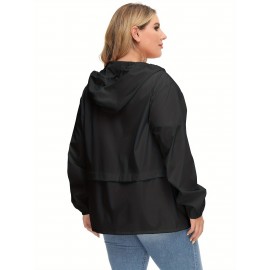 Plus Size Raincoat Women Water Resistant Rain Jacket Packable Outdoor Hooded Windbreaker