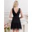 Sequin Plunging Cinched Waist Dress, Elegant Sleeveless Layered Mesh Hem Tank Dress For Party & Banquet, Women's Clothing
