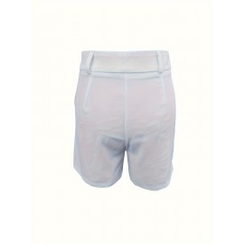 Chic High-Waisted Shorts with Slant Pockets - Versatile Solid Color, Ideal for Spring & Summer, Womens Fashion Essential