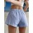 Stripe Print Elastic Waist Shorts, Casual Button Decor Shorts For Summer & Spring, Women's Clothing